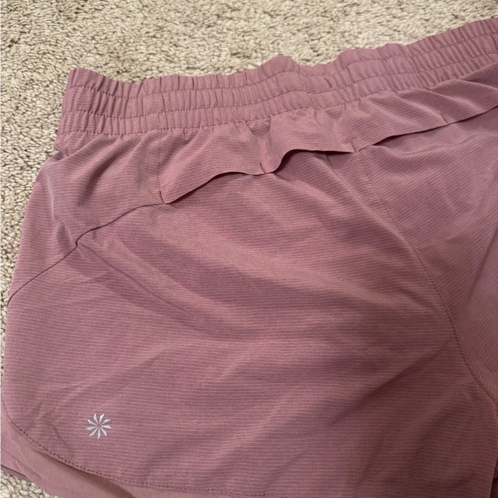 Women's Mauve pink Athleta shorts Shorts mesh racer run shorts 4” - Picture 2 of 8